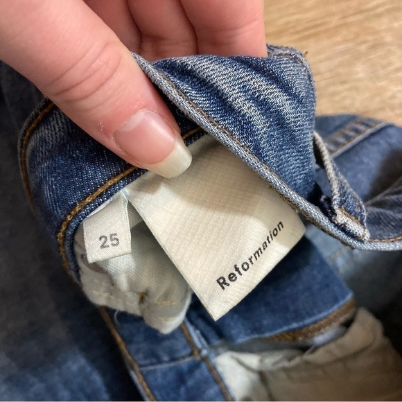 Reformation Hepburn High Skinny Jean Wash Rainier Size 25 - Picture 6 of 13